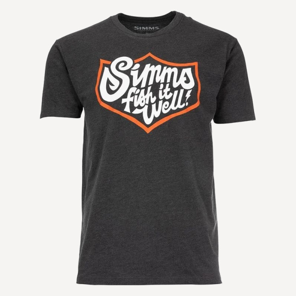Футболка Simms Fish It Well Badge T-Shirt (Мужской; XL; Charcoal Heather)